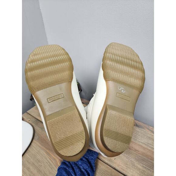 Sperry Saltwater Seacycled Nylon Beige Women's Duck Boots Size 10 M - Picture 6 of 9